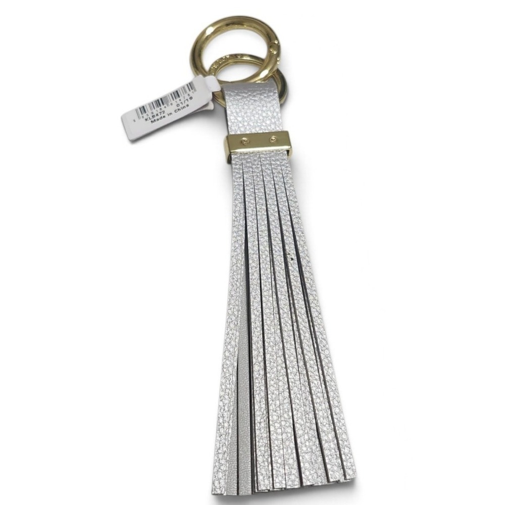 Katie Loxton Lora Tassel Keyring Bag Charm Metallic Silver Gold Hardware KLB472